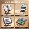 Reading Books Holder Desktop Book Laptop Stand with 360° Rotating Base Wooden Panel & Page Clips Foldable and Angle for Textbook 4