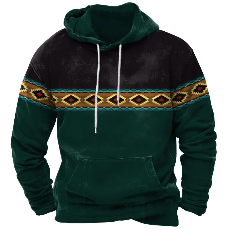 

2023 Vintage Men's Hoodie 3d Indian Harajuku Print Long Sleeve Pullover Casual Fashion Sweatshirt For Men Oversized Hoodies