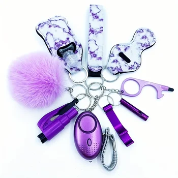 Safety Keychain Full Set, Self Defense Security Keychain Set With Personal Alarm Protective Keychain Accessories For Women Girls 1