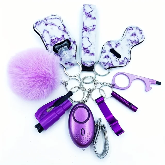 Safety Keychain Full Set, Self Defense Security Keychain Set With Personal Alarm Protective Keychain Accessories For Women Girls 1