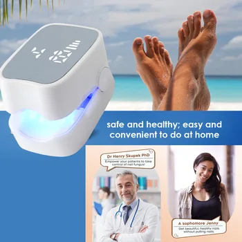 Trattamento Laser LED per Micosi delle Unghie, Luce Infrarossa 905nm e Luce Blu 470nm, per Pulizia di Micosi delle Unghie dei Piedi e Onicomicosi, USB per Salone
