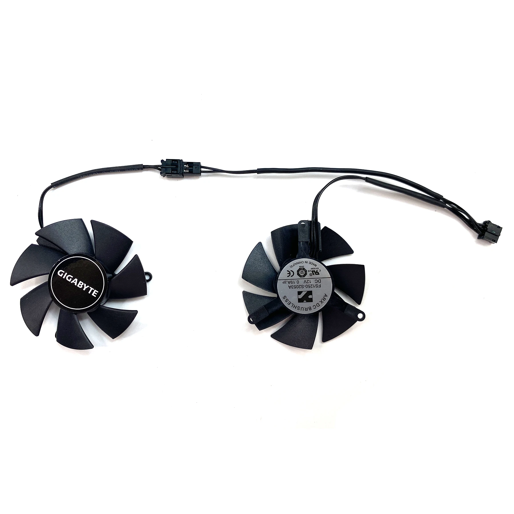 Gpu Ventilador de Refrigeração para Gigabyte Geforce Baixo Perfil Placa Gráfica Substituição Novo Fs1250-s2053a 12v 0.19a Gtx1650 1630 oc 46 Centímetros - Imagem 6