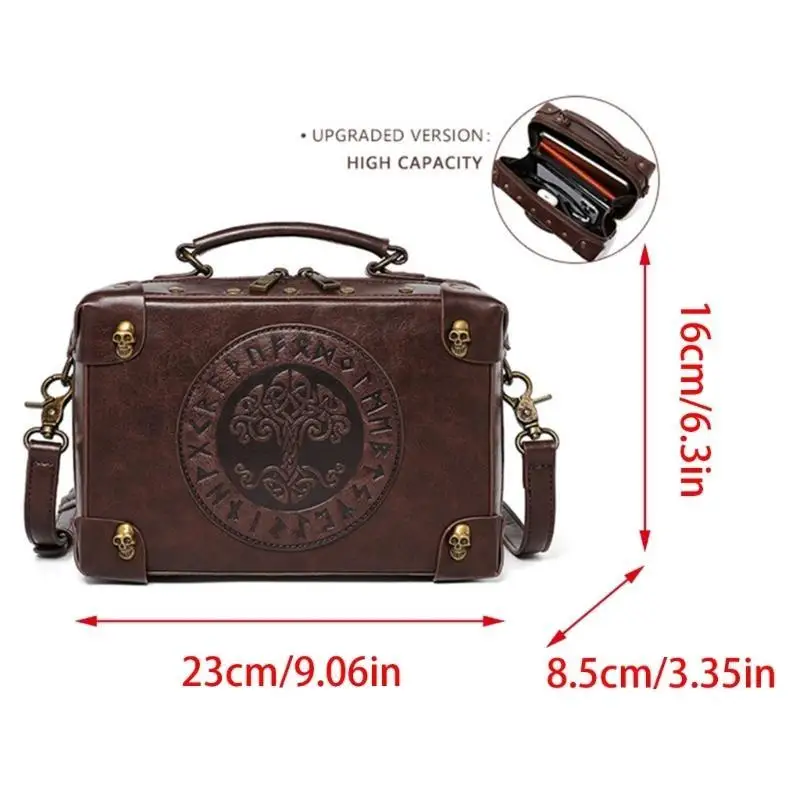 Borsa a tracolla 39BB Pu Valigette vintage Steampunk Borsa a tracolla con tracolla - immagine 6