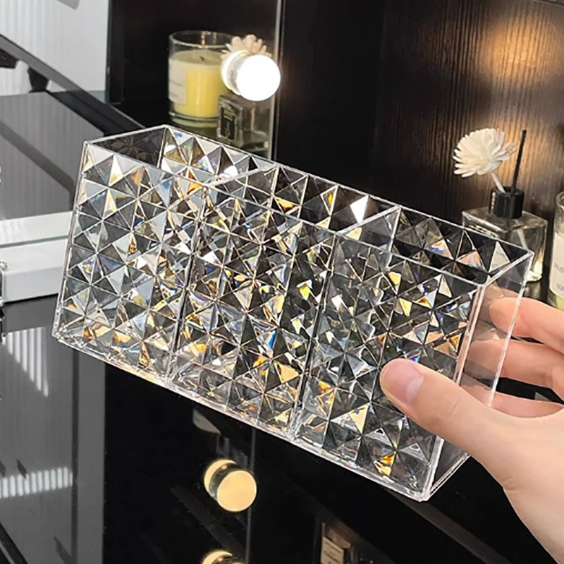 Acrylic Makeup Brush Holder Desk Cosmetic Organiser Lipstick Brush Storage Box Make-up Tool Storage Holder 22*6*8cm/18.5*6*9cm 6