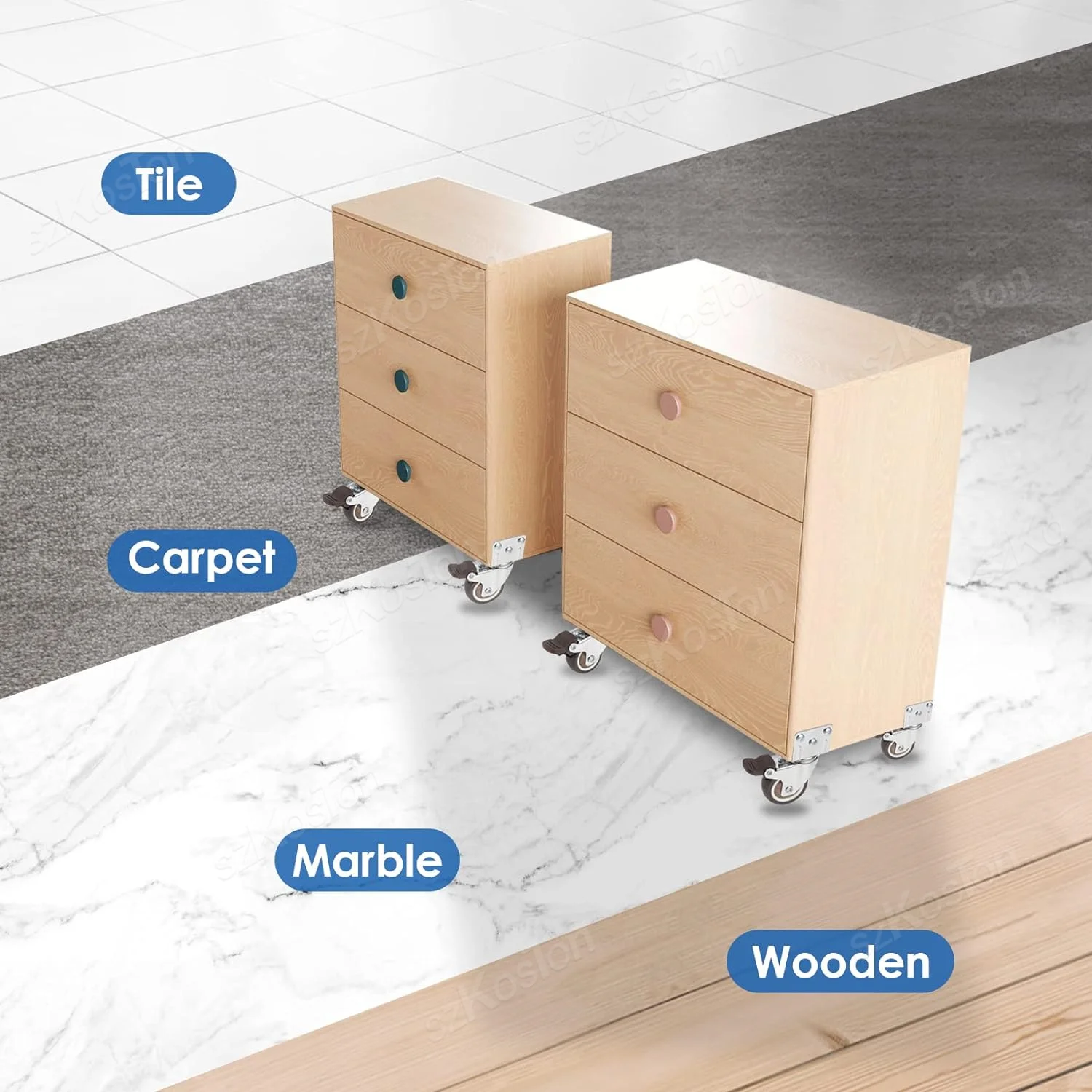 Furniture Casters 4pcs/lot Universal Swivel Casters Table Chair Sofa Brake Heavy Duty Furniture Wheel Castor Silent Trolley Wheel