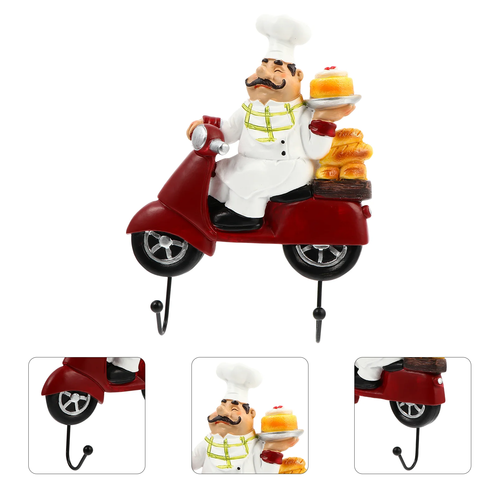 

Chef Hook up Vintage Decor Decorative Mask Punch-free Spatula Storage No Punching Umbrella Novel Key Hanger Iron Mug Cup