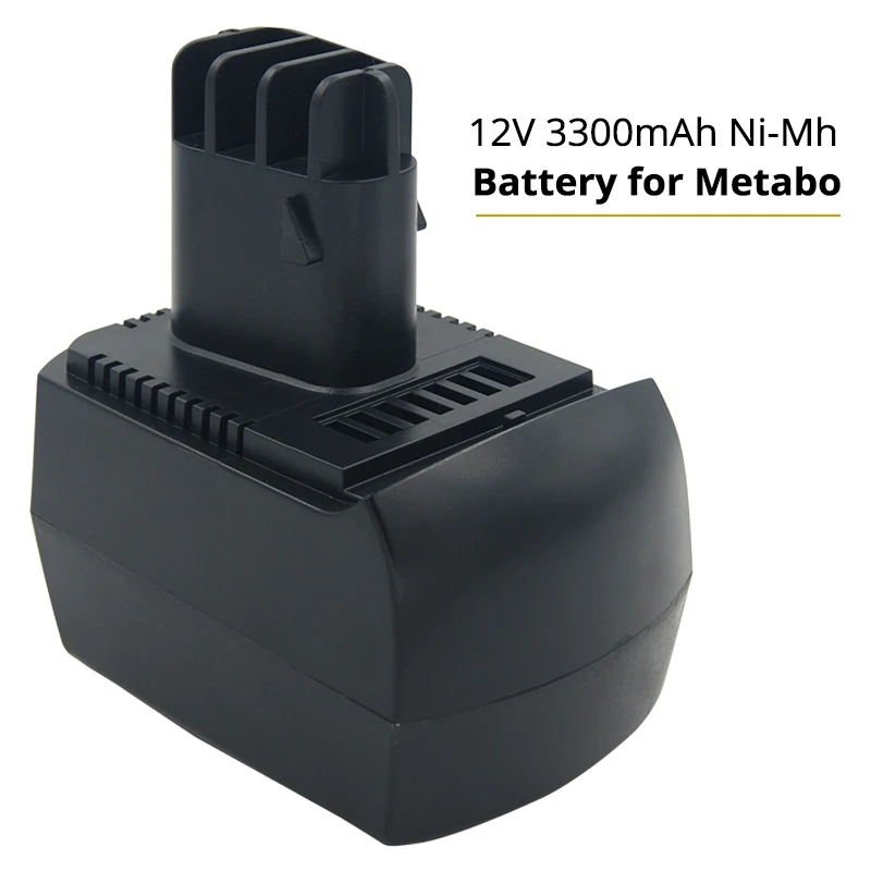 Batteria Ricaricabile Sostitutiva Ni-Mh 12V 3300Mah Per Utensili Elettrici Metabo Bz12Sp Bs12Sp Bsz12 Impuls Bsz12 Premium Ula9.6-18