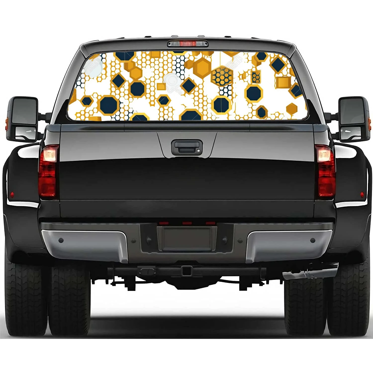 

Наклейка для заднего стекла автомобиля, универсальная прозрачная перфорированная виниловая наклейка с изображением меда расчески для пикапа, грузовика