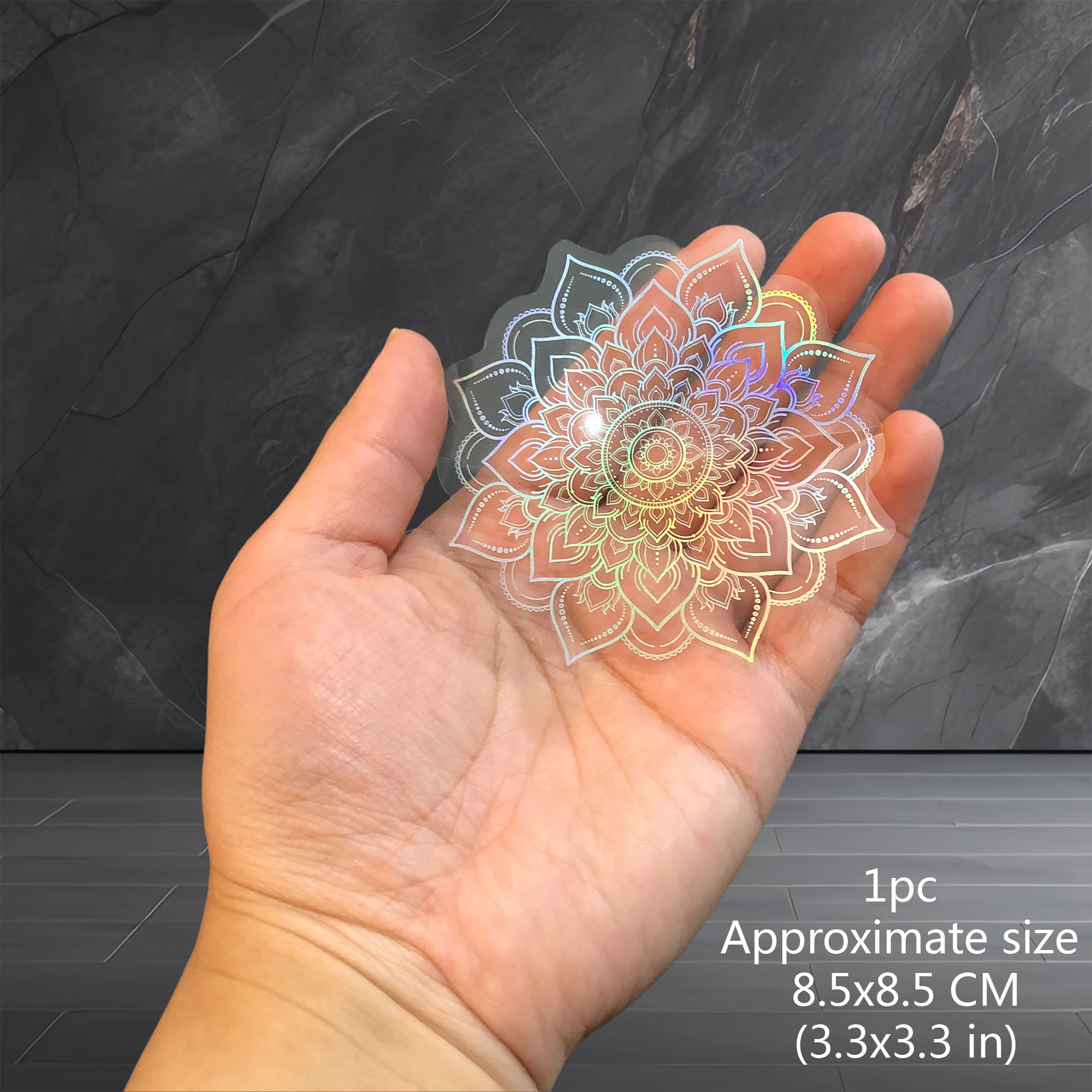 10er-Pack Große Aufkleber Holographisch Glitzernd PET Transparent Glänzend Wasserdicht Selbstklebend DIY-Materialien, Max. Größe 8,5 X 17,9 CM – Detail 14
