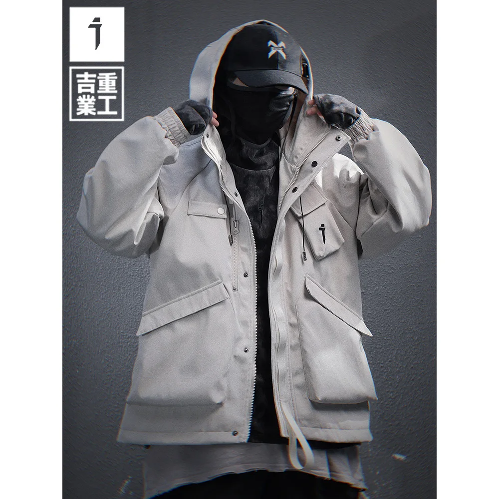 11 BYBB'S DARK 2025 New Tactical Jackets Windbreaker Mens Cargo Function Hooded Jacket Coats Outwear Techwear Streetwear 4