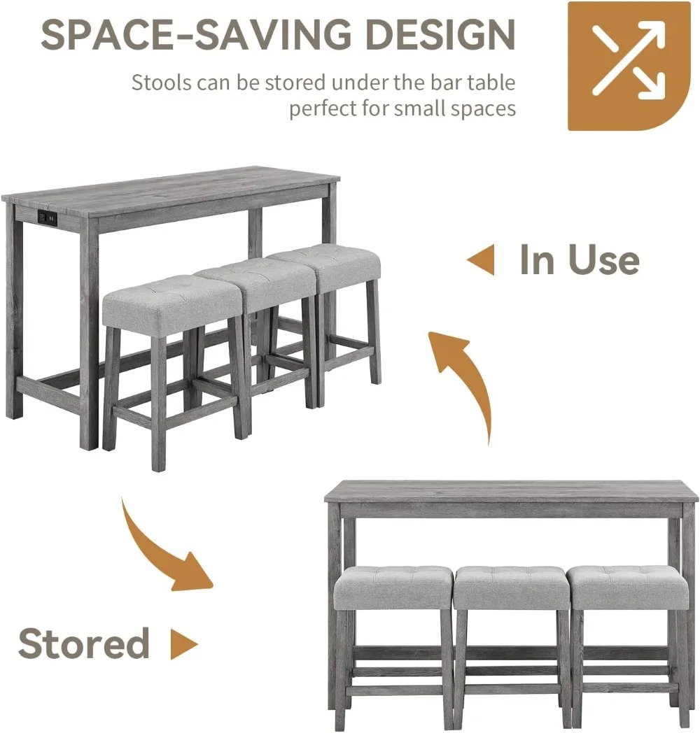 Industrial Bar Table Set 6