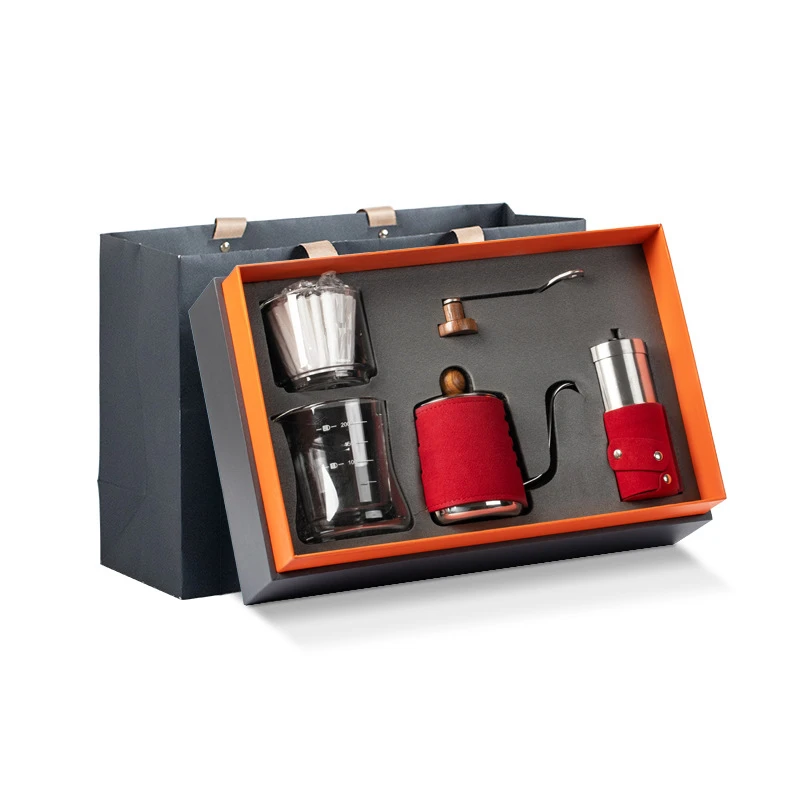 HandbrewedCoffeeMakerSetbyGiftBoxHandGrinderCoffeePot