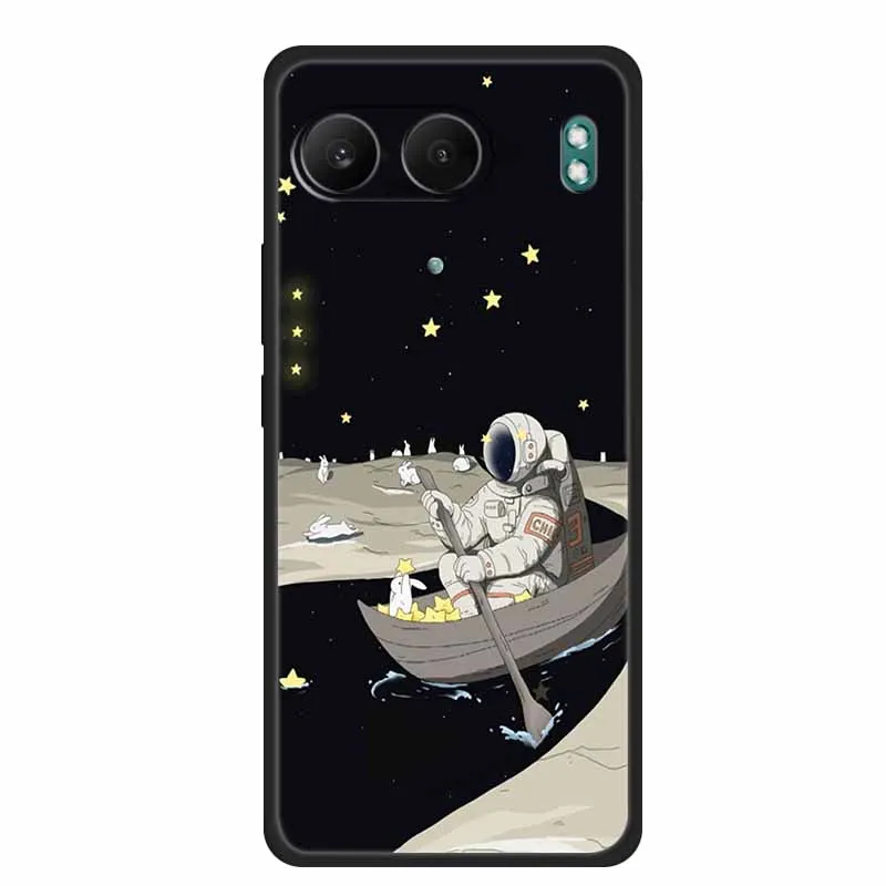 Astronaut Design Soft Silicone TPU Phone Case - Space-Themed Back Cover