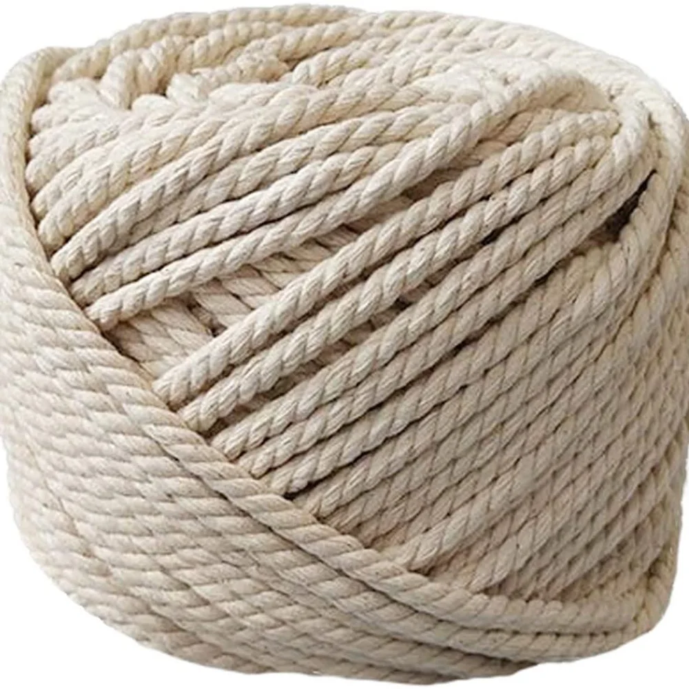Macrame Cotton Cord Natural Cotton Rope Twisted Soft Cord String DIY Wall Hanging Plant Hangers Craft Knitting Craft macrame cord,cotton rope