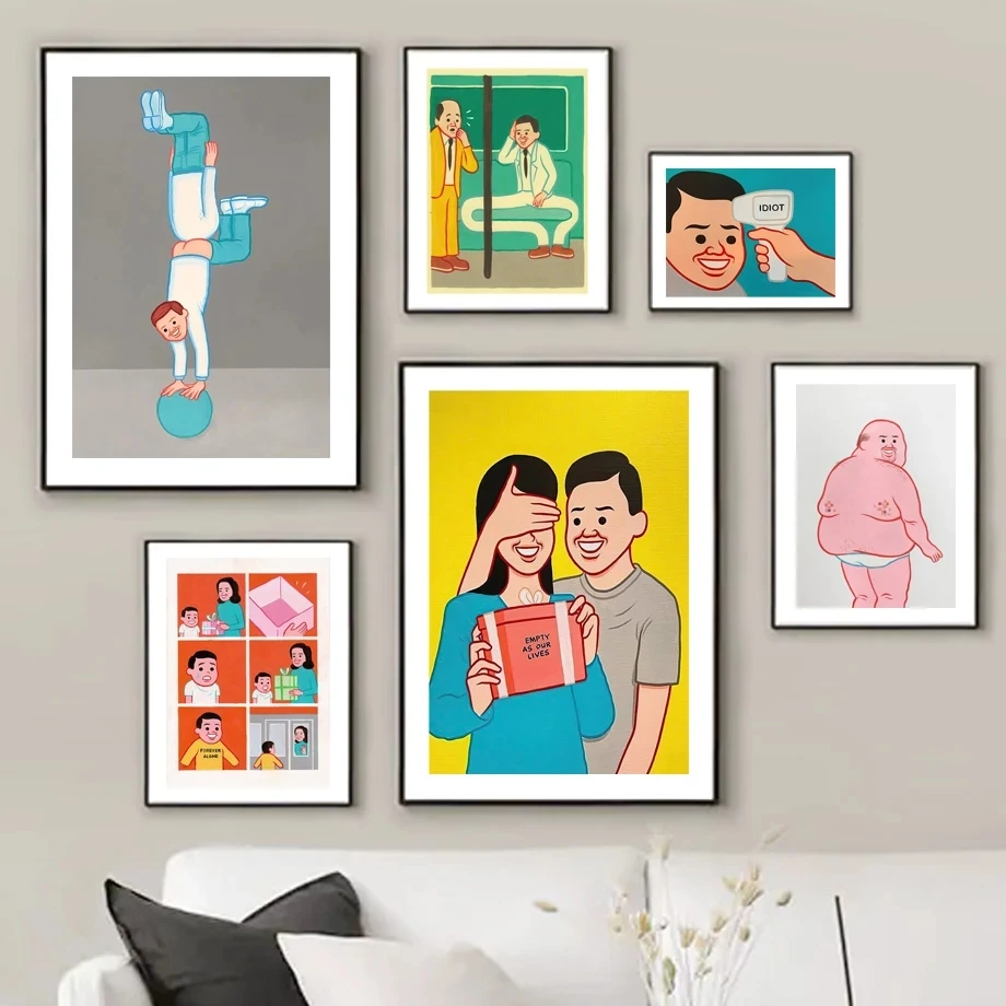 Joan Cornella Irony Painting You Make Me Sick Contemporary Funny Wall Art Humorous Modern Home Decor For Bedroom