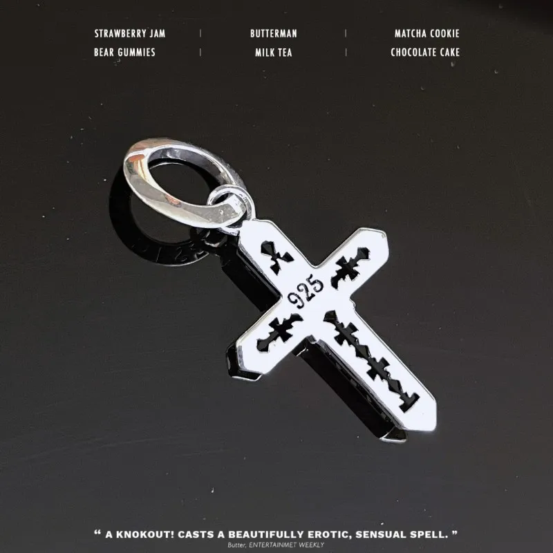 BOCAI Real S925 Silver Jewelry Accessories Fashionable Pentagram Cross Pendant for Men and Women Exquisite Birthday Gift