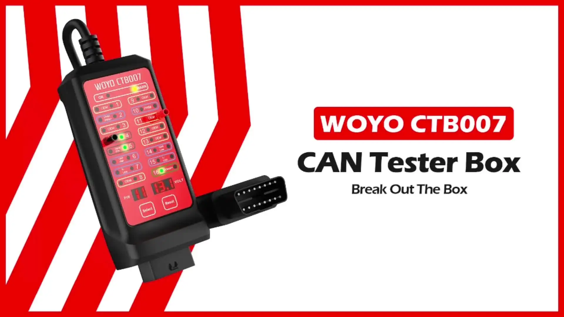 WOYO 12V 24V CAN OBD2 16-контактный тестер выключения коробки обнаружения OBD 2-контурный