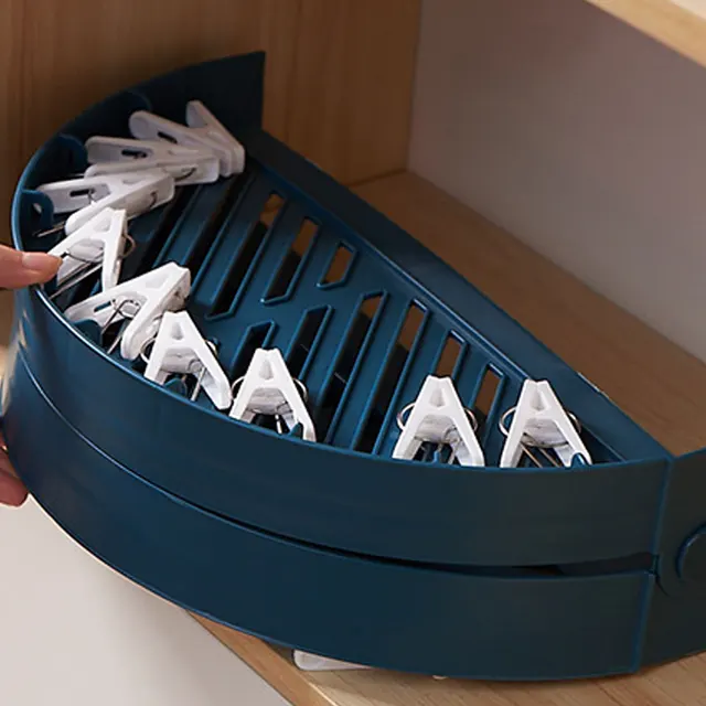 Műanyag Összecsukható Mosoda Szárító Állvány Nagy Teherbírású 360 ° -Os Forgó Fogasok Kalapok Sálak Kesztyű - Image 2