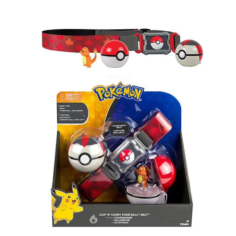 thumbnail image 1 of Cinturón de Pokémon, juguete de Pokémon, cinturón de bolas, muñeco de monstruo de batalla, Pokémon, Pikachu, Eevee, Charmander, Bulbasaur, juguete de regalo para niños, 1 of 5
