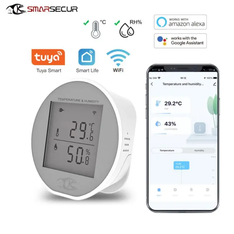 RYRA Tuya LCD WiFi Digital Thermometer Hygrometer Indoor Electronic