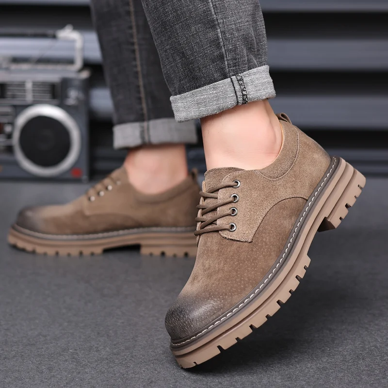 High Quality British Style Men's Leather Lace Up Work Shoes