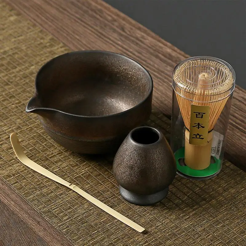 Traditional Matcha Tea Sets For Tea Lovers Birthday Gifts Japanese Matcha Whisk Ceramic Bowl With Spout Tea-making Tools