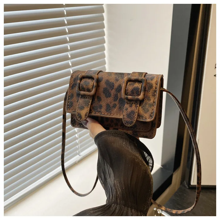 Women's Stylish Leopard Print Large Capacity Shoulder Crossbody Bag | Mini Coin Purse & Trendy Square Clutch, Casual Daily Use