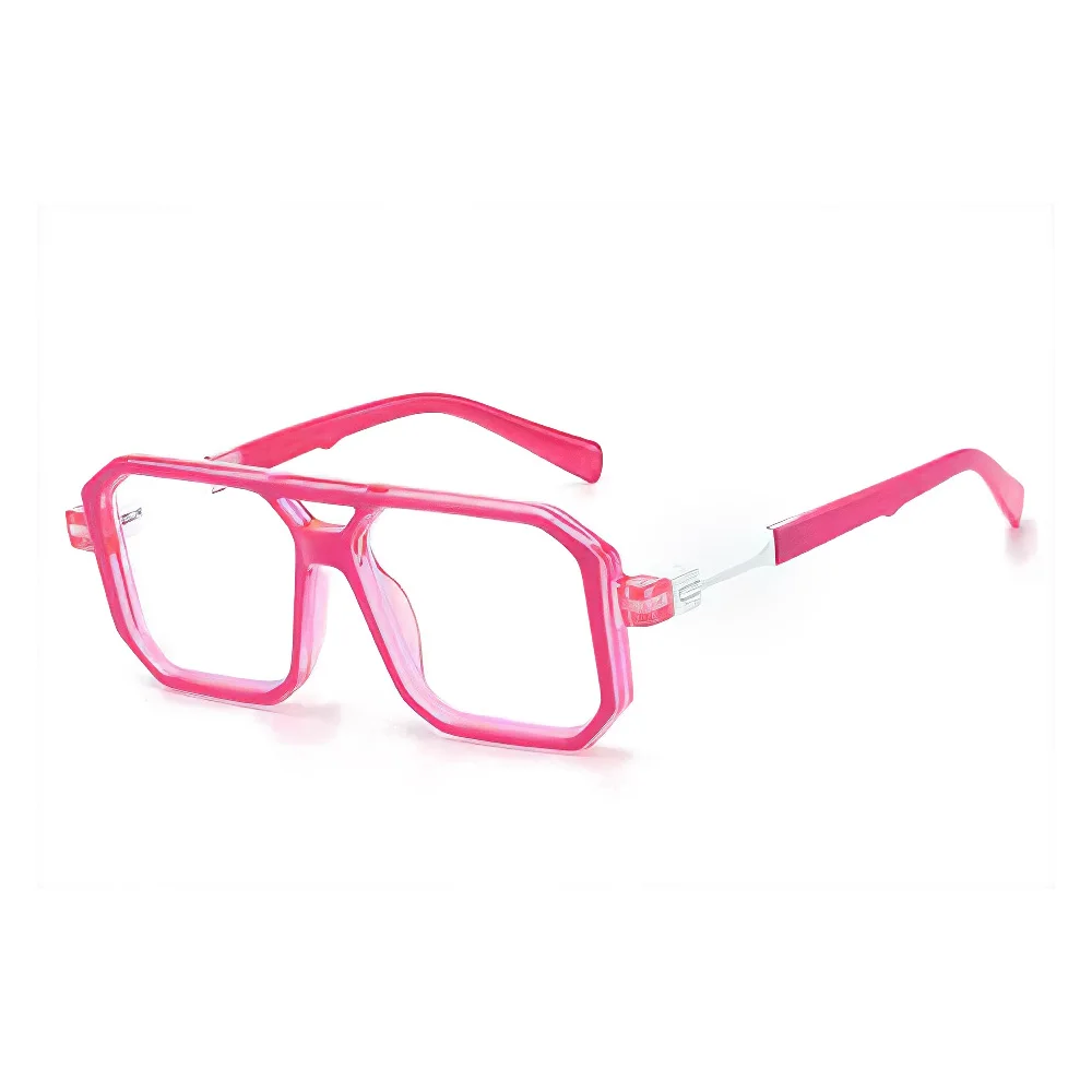 Unisex Transparent Black Square Anti-Blue Light Glasses