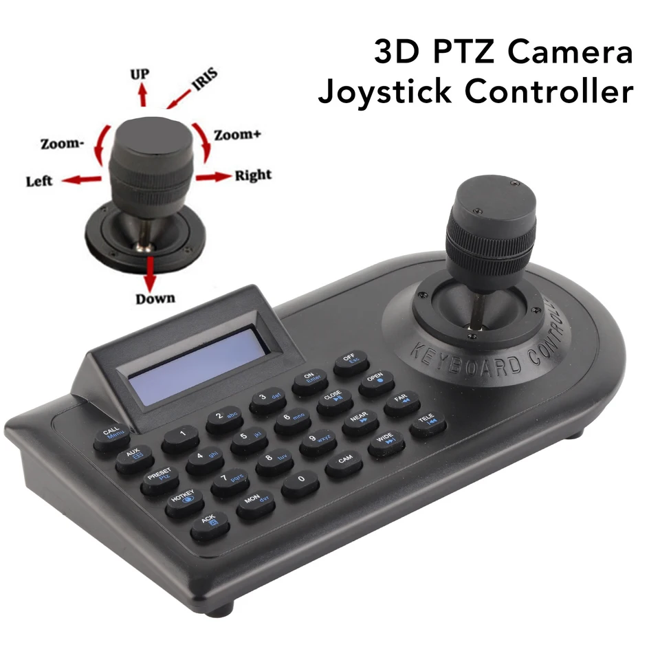 Clavier PTZ pour RS485 du contrôleur de caméra analogique mini joystick PTZ avec écran LCD Affichage du menu - Chine Contrôleur PTZ, Clavier de commande PTZ