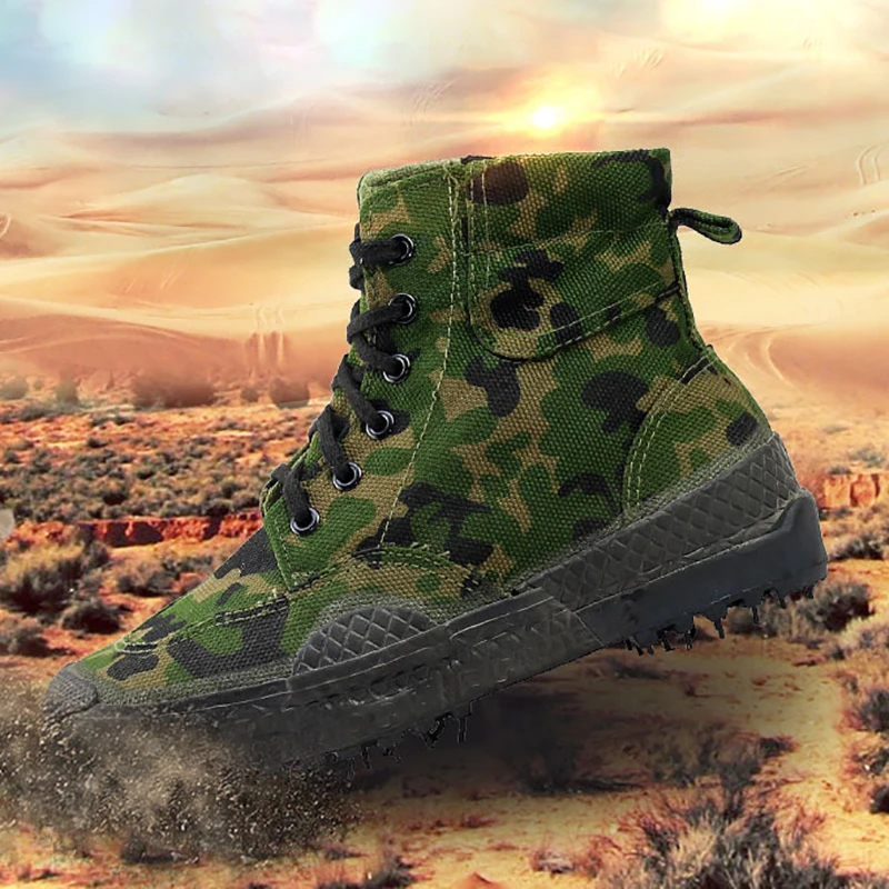 WOTTE Men Canvas Shoes High Top Ankle Boots Military Tactical Male Boots Men's Sneakers All Seasons Men Women Casual Shoes 4