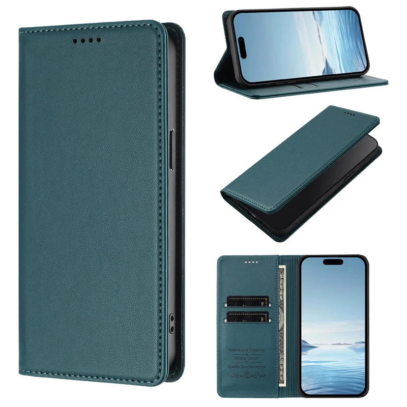 Premium Magnetic Leather Wallet Case with Stand and Flip Cover