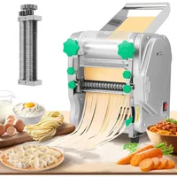 Commercial Pasta Maker Machine Electric Dough Roller Noodle Making Machine with 2/6mm and 2.5mm Round Blade Thickness Adjustable 1
