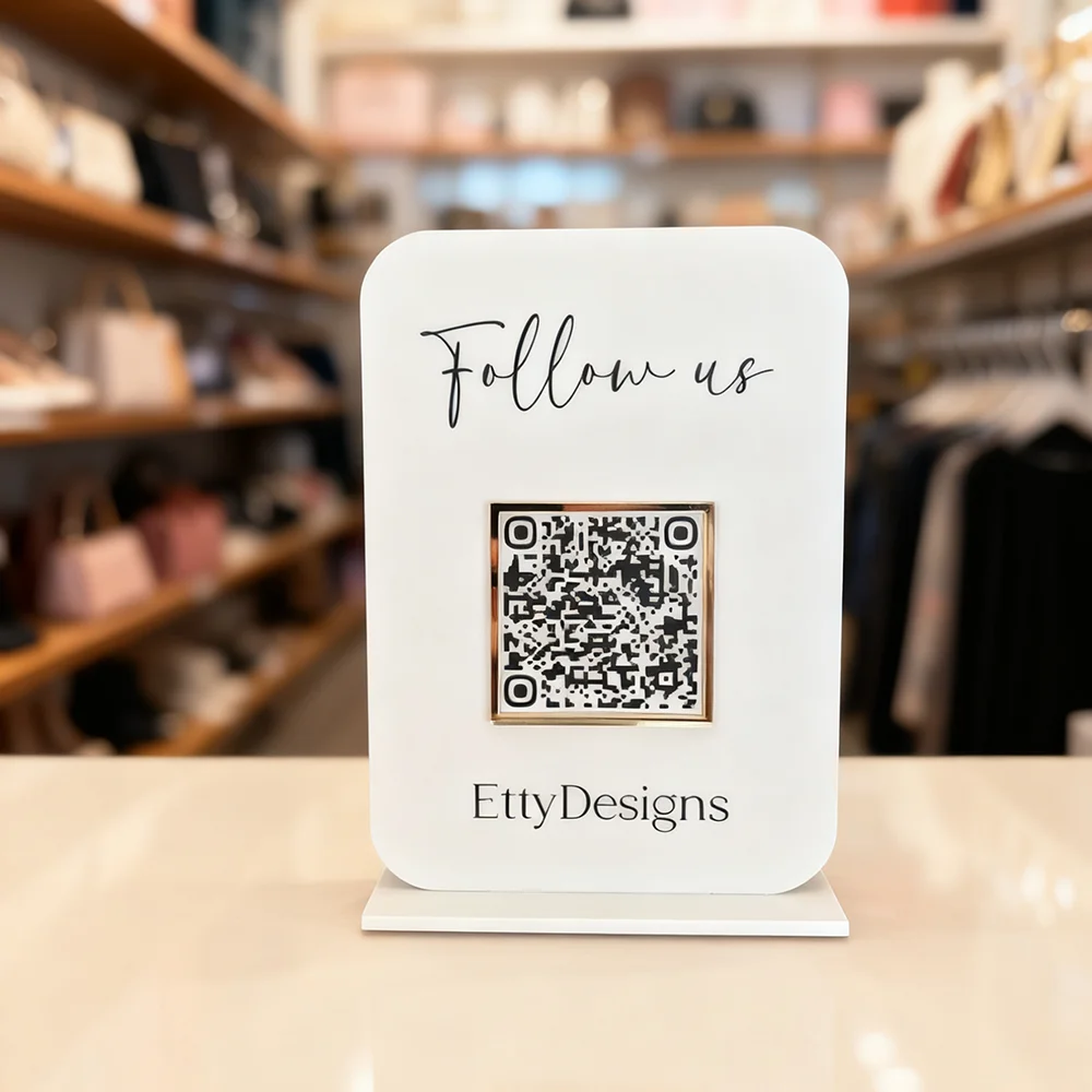 개인 맞춤형 QR 코드 아크릴 장식 플라크, 소셜 미디어 플라크, 인스타그램, 와이파이, 페이스북, 비즈니스용 QR 디스플레이 플라크