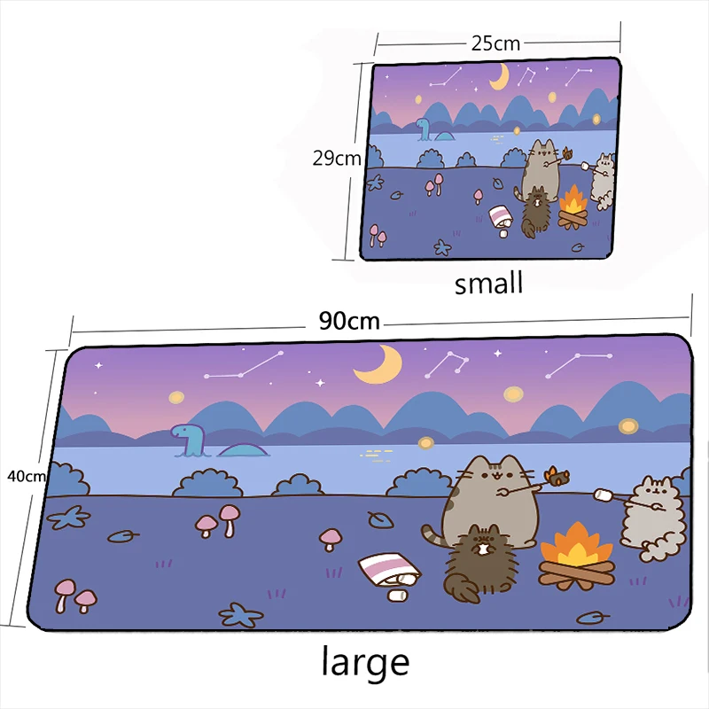 Grande Teclado Mecânico Mouse Pad Desenhos Animados Kawaii Kitty Cat Gamer Mousepad Acessórios para Jogos Laptop Desk Mat Drop Shipping - Imagem 5