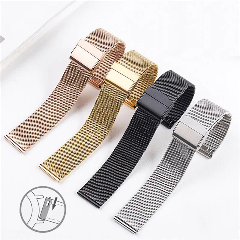 Elegant Stainless Steel Mesh Milanese Loop Watch Band - Quick Release Strap
