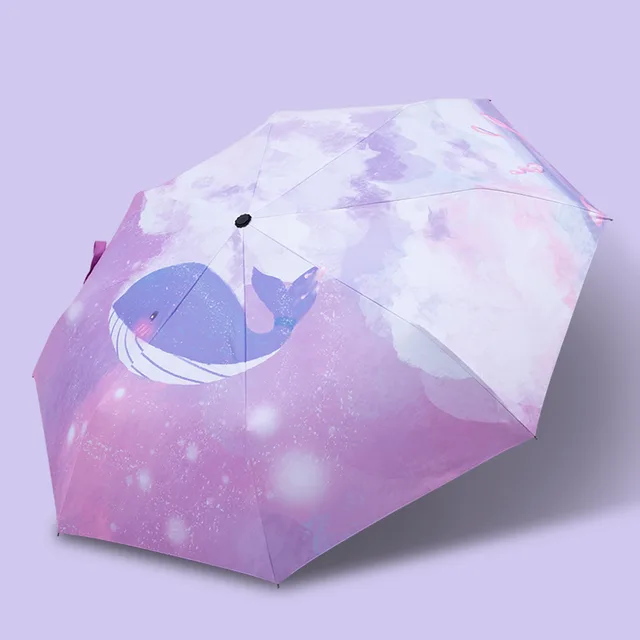 A Diákok Teljesen Automatikusan 3-Szeres Esernyő Gyerekek Gyerek Vinil-Upf50+ Összecsukható Napsütő 8 Csontos Napbiztos Vízálló - Image 4