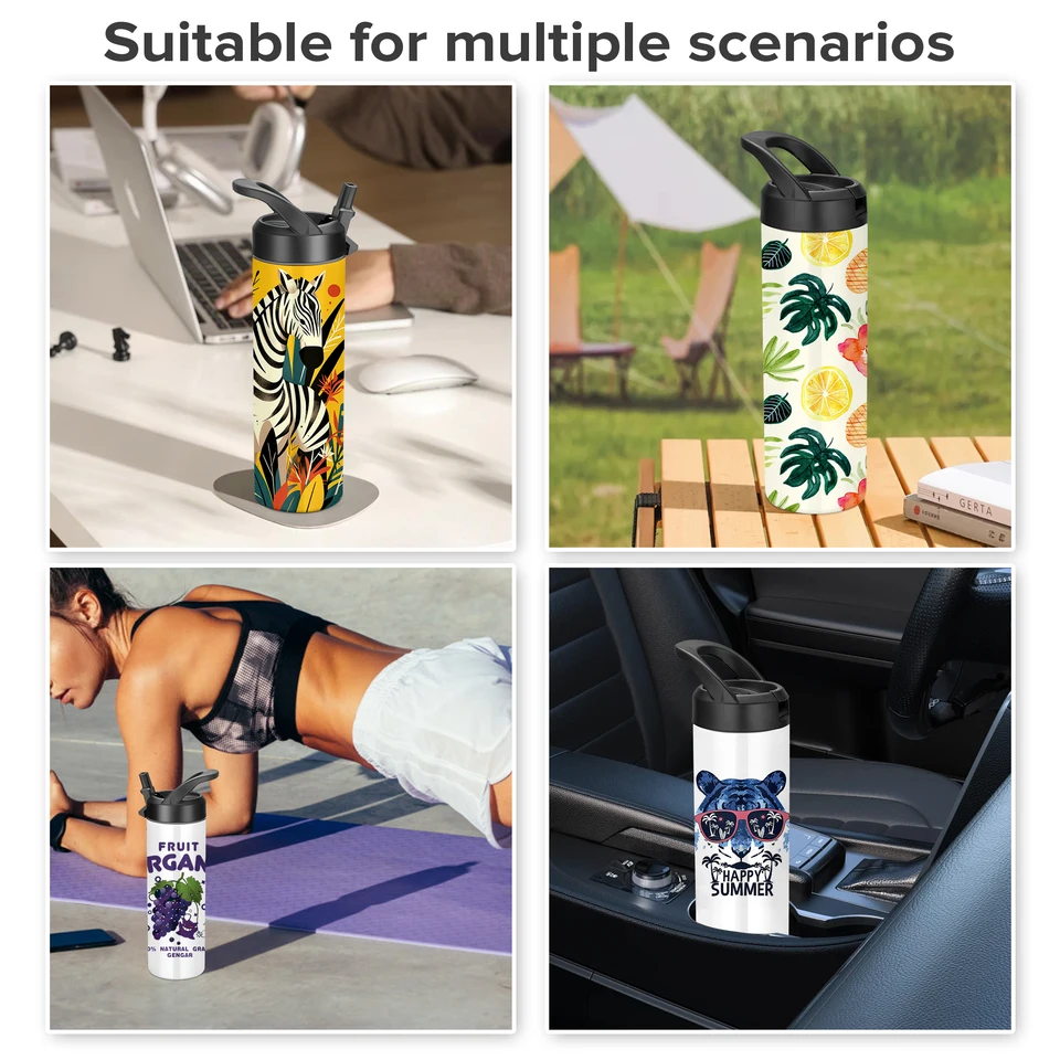 20 oz Skinny Sublimation Water Bottles Set