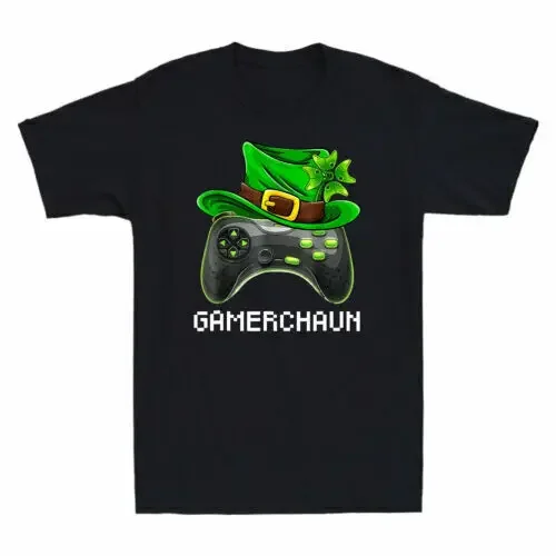 

Футболка для видеоигр Leprechaun St paфокусы игровая Мужская Черная Винтажная с принтом