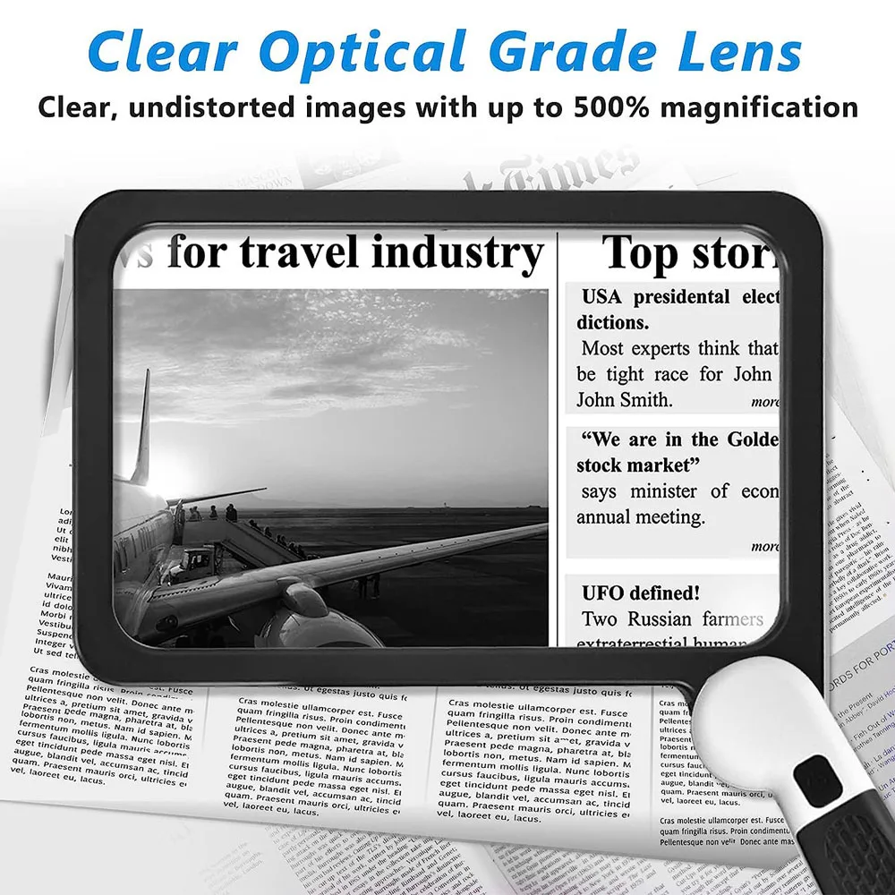 Lente D'Ingrandimento 5X Con 50 LED OBOVO | Lente A Mani Libere Per Lettura E Cucito | Doppia Alimentazione USB/Batterie - Foto 12