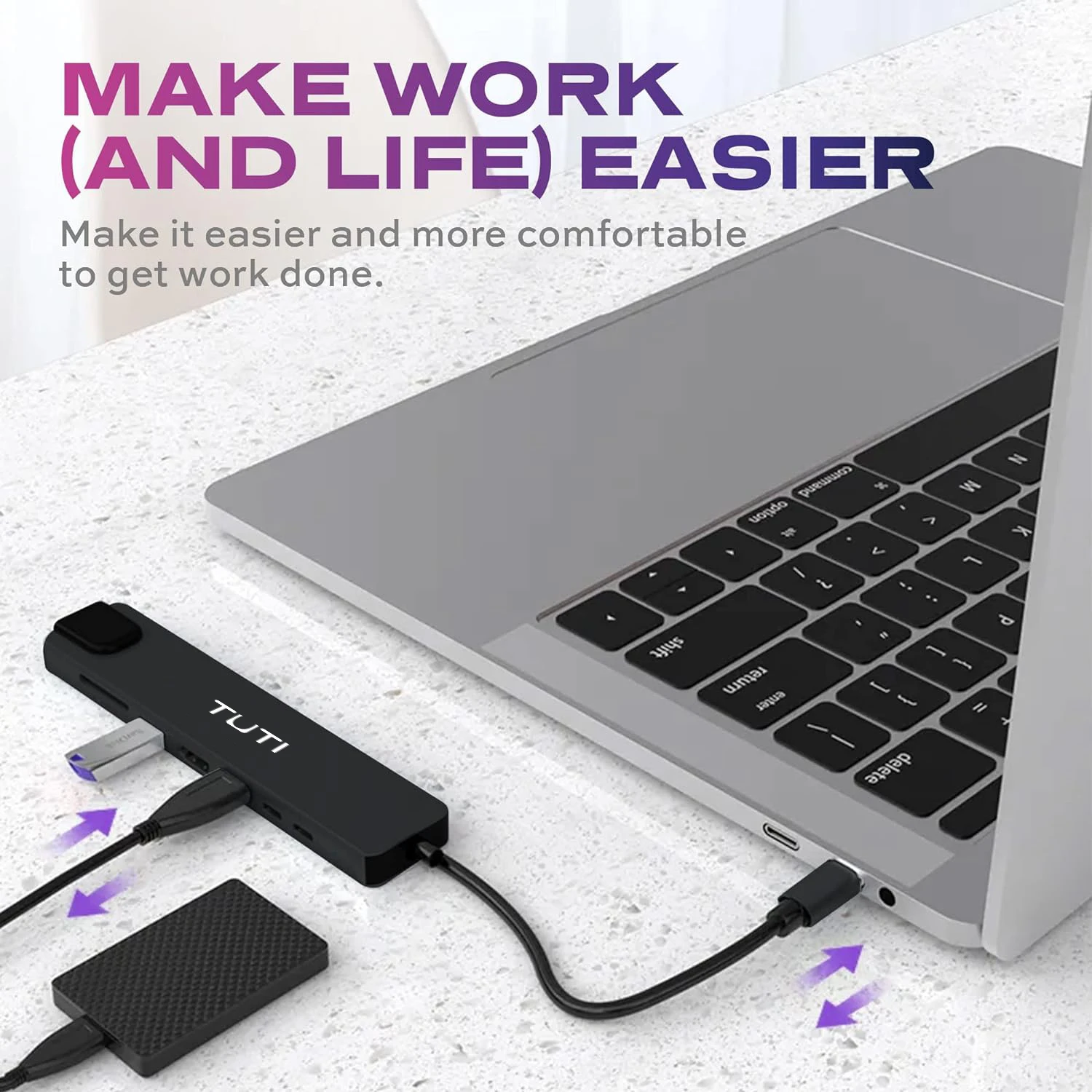 8in1 Port USB-C Hub (with USB-A Adapter) USB C to HDMI Adapter (4K) USB-C Multiport Adapter USB C Splitter For Type Devices