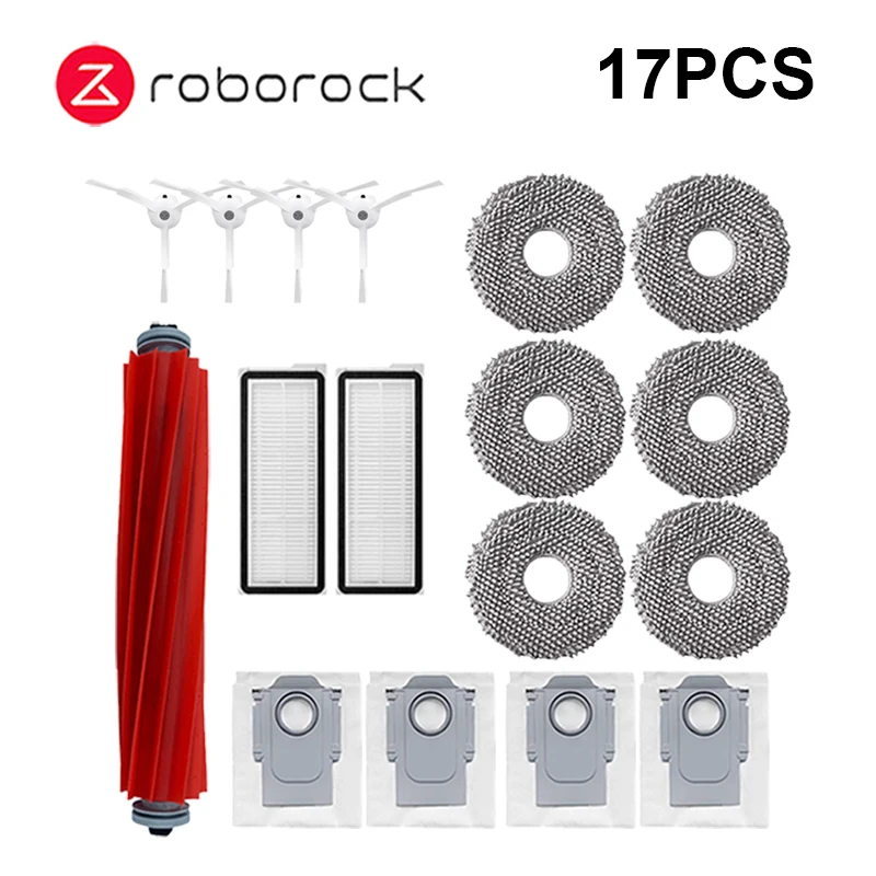 Roborock Robot Vacuum Accessory Kit - Dust Bag, Main & Side Brushes, HEPA Filter, Cleaning Cloths