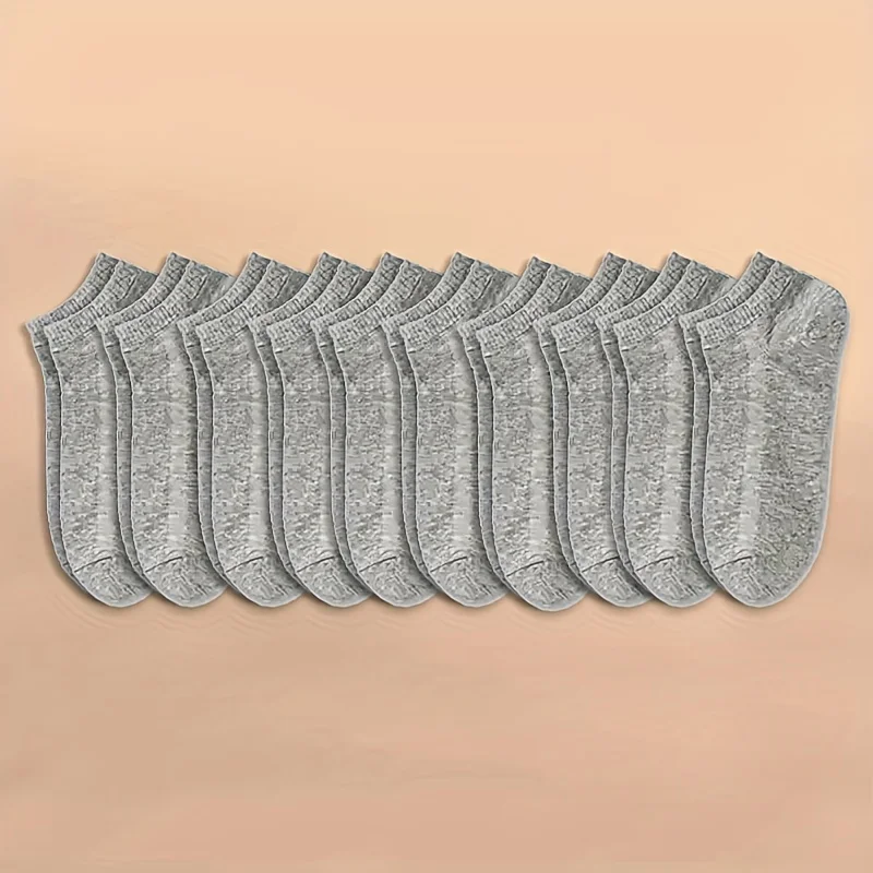 Einfarbige, atmungsaktive kurze Socken für Damen und Herren, bequem, 10/20/40 Paar Packung – verschiedene Farben für Freizeitkleidung – Detail 8