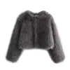 Spring Women's Cardigan Jacket Round Neck Pocket Fur Coat Solid Loose Suede Jacket Streetwear Vintag Outerwear 1