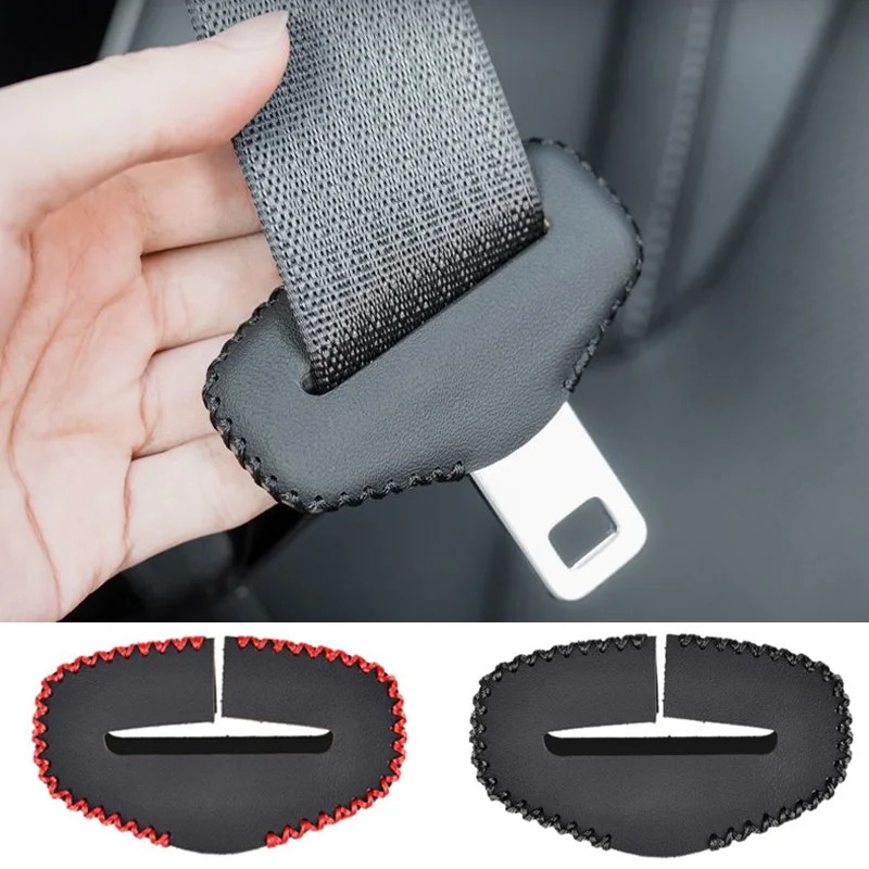 Leather Car Seat Belt Buckle Clip Protector Anti-Scratch Seatbelt Cover  Padding Interior Button Case Safety Car Accessories