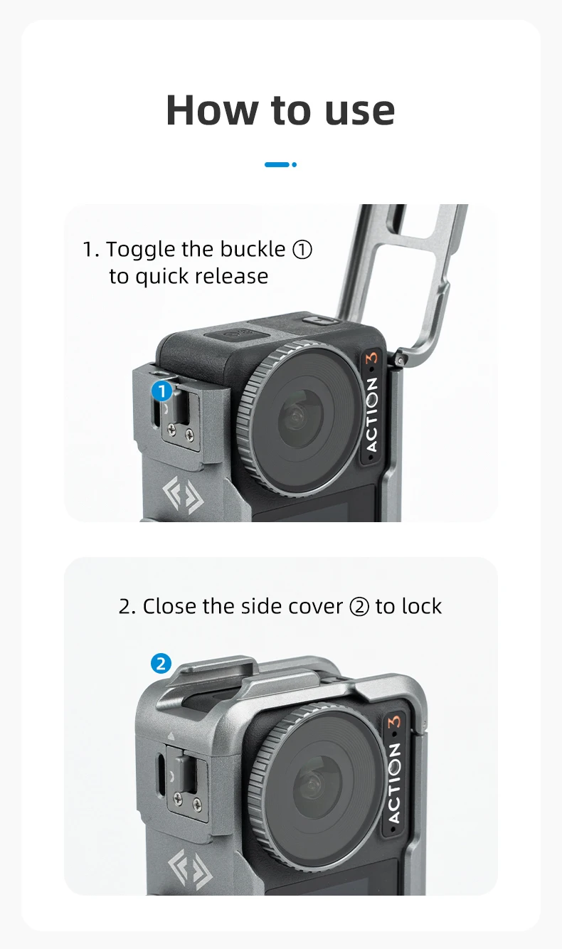 Aluminium Alloy Frame Protective Case For OSMO Action 3 4 Shoot Vertically Prot