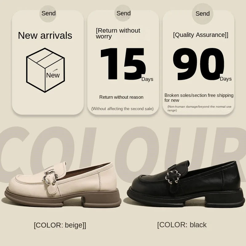 Soft Leather Loafers Women's Shoes Soft Sole2022 Autumn New Flat Retro British Style Pumps Women's Shoes Small Leather Shoes