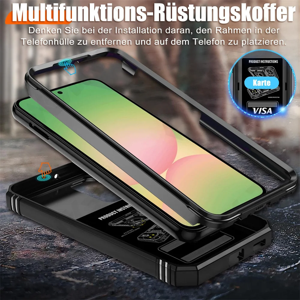 360° Rotating Ring Kickstand Military-Grade Protective Phone Case with Slide Camera Cover