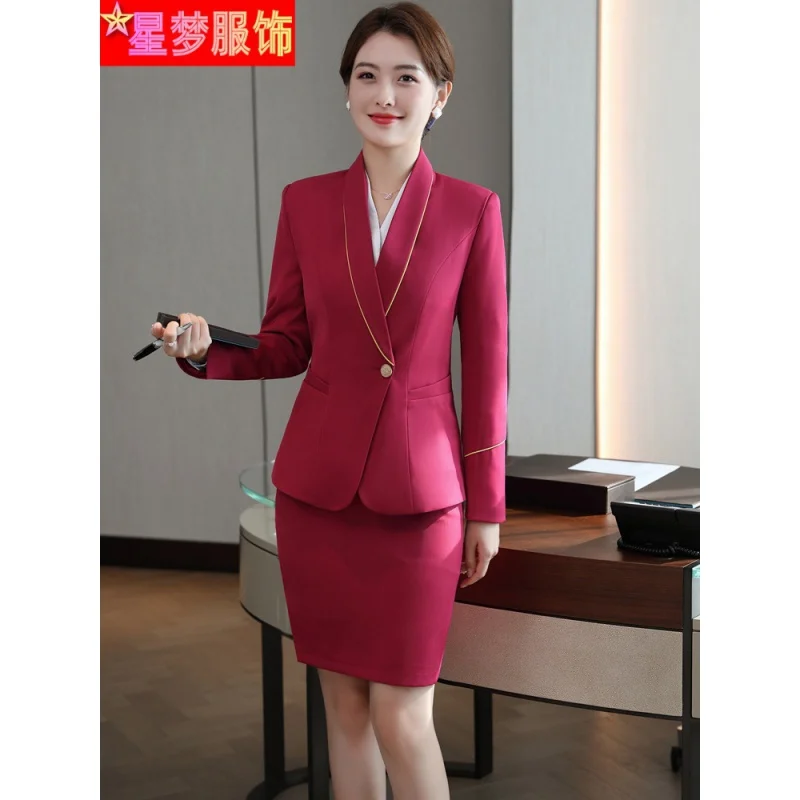 9922 Stewardess High-Speed Rail Flight Attendant Workwear Uniform Business Suit Hotel Front Desk Reception Welcome Work Clothes