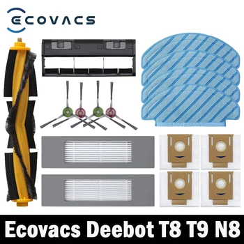 ECOVACS Deebot 로봇 진공 청소기 교체 액세서리, 더스트 백 부품, 메인 사이드 브러시, HEPA 필터, T9 AIVI T8 AIVI N8 Pro