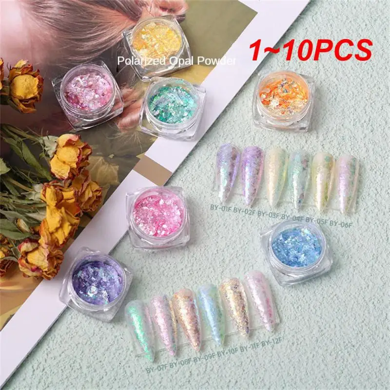 1 ~ 10Pcs Cosmetici Crystal Fire Aurora Opal Powder Chameleon Glitter Flakes Per Ombretto Nail Art Resin Crafts Manicure